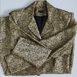 Vintage Johanne Beck Silk Blend Gold & Black Brocade Jacquard Jacket - Small